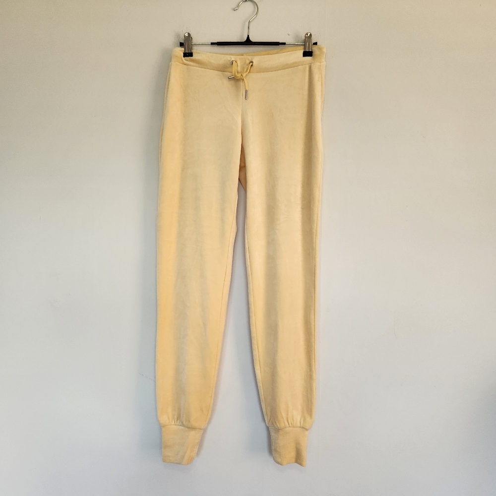 Divided H&M Butter Yellow Velour Joggers Lounge Comfy Cozy Soft Pants XXS